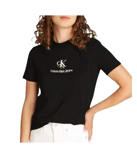 T-Shirt noir femme calvin klein jeans shadow graphic - l