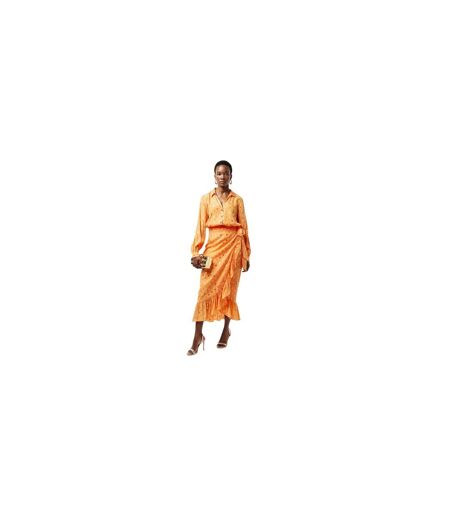 Womens/ladies Polka Dot Midi Skirt Peach Never Fully Dressed