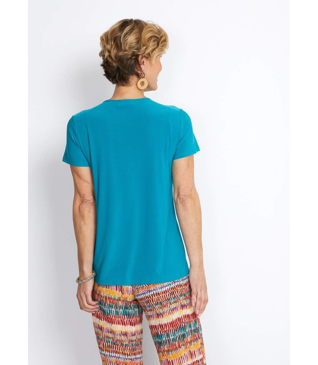 Tee-shirt maille extensible encolure fantaisie-2