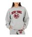 Womens/ladies New York Embroidered Sweatshirt Grey Marl Red Brave Soul-2