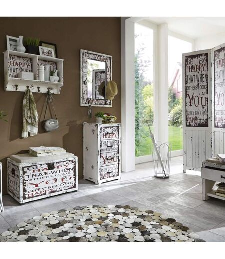 Patère Murale & Miroir You 75cm Blanc