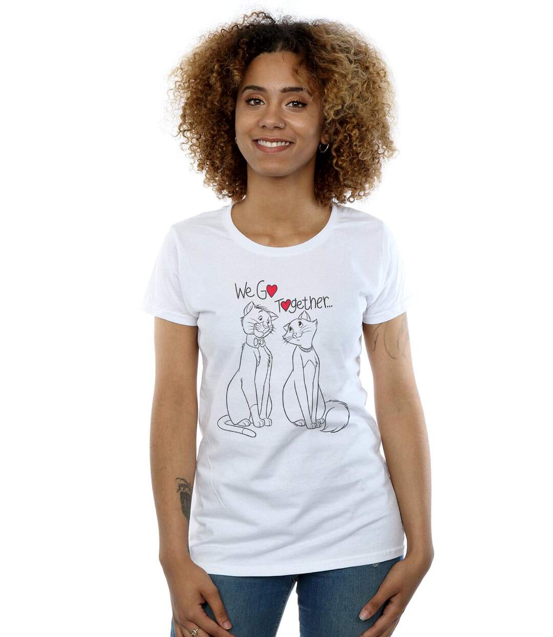 Disney Aristocats We Go Together - T-shirt en coton - Femmes/Dames (Blanc) - UTBI15255-2