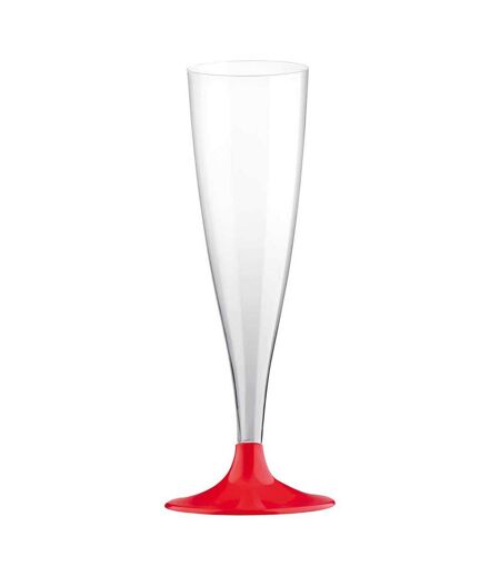 Lot de 6 Flûtes à Champagne Réutilisable Plastique 14cl Rouge