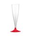 Lot de 6 Flûtes à Champagne Réutilisable Plastique 14cl Rouge-2