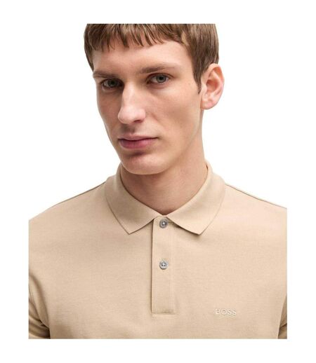 Polo Motif/style Logo Brodé Pallas Homme Beige Clair Boss