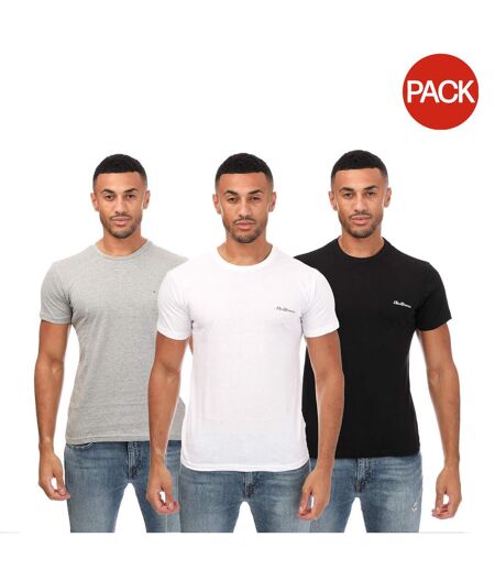 Pack Of 3  Mens Otto T-shirt  Black Grey White Ben Sherman