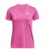 Womens/ladies Twist V Neck Loose Fit T-shirt Hot Pink Under Armour-1
