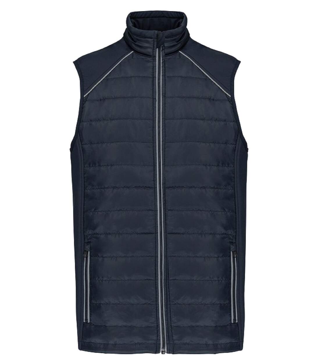 Bodywarmer DayToDay bi-matière - Unisexe - WK606 - bleu marine et gris