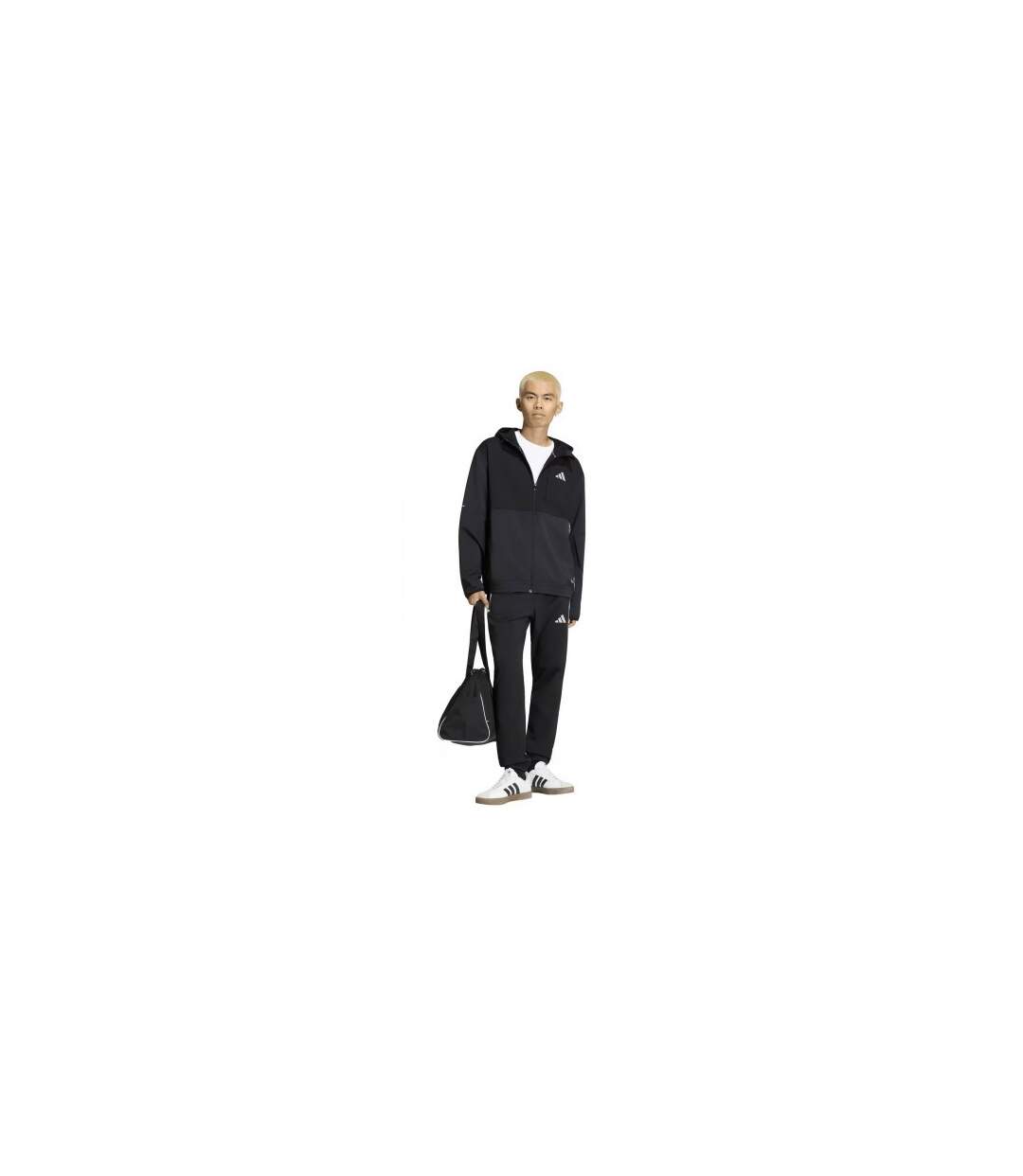 Mens Climawrm Tracksuit Bottoms Black White Adidas-1