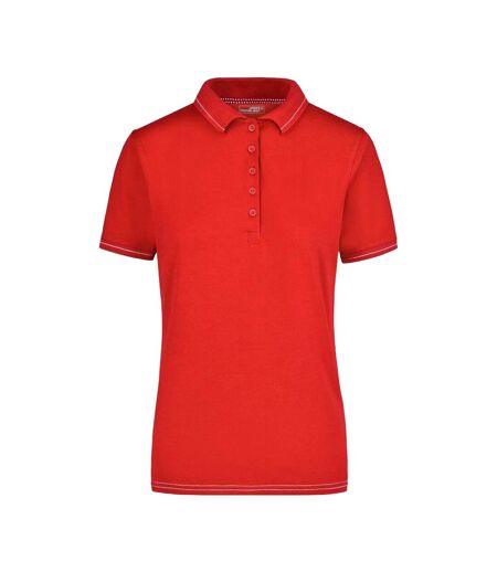 Polo Femme Rouge Blanc James And Nicholson