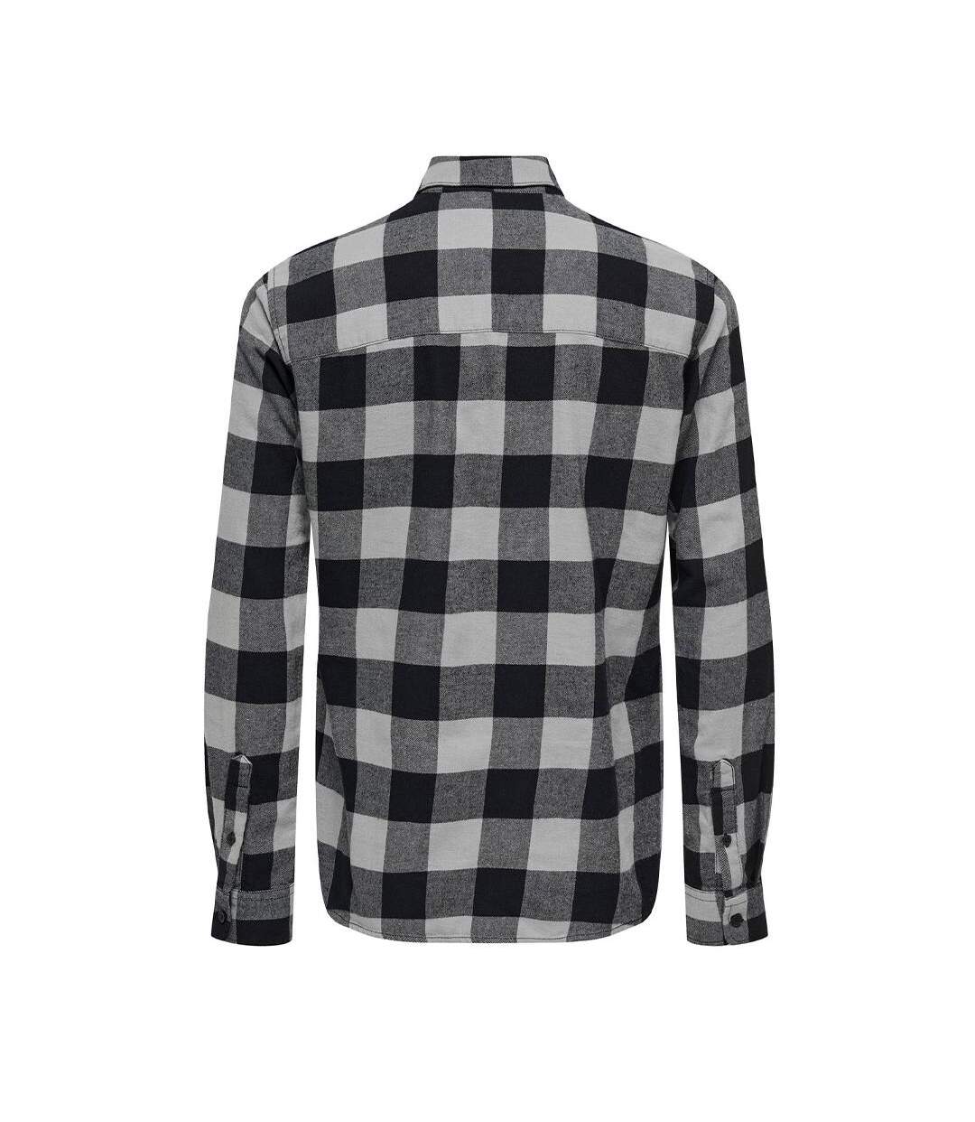 Chemise à Carreaux Noir/Gris Homme Only & Sons Dmundur - S-2