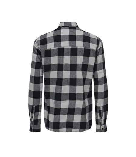 Chemise à Carreaux Noir/Gris Homme Only & Sons Dmundur - L