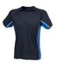 Finden & Hales Mens Short Sleeve Performance Panel Sports T-Shirt (Navy/ Royal/ White)