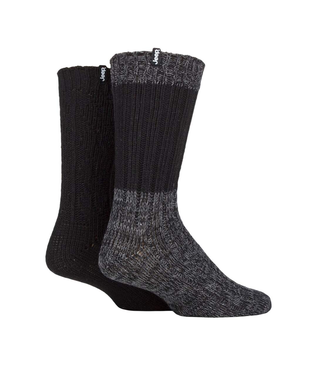 2 Pack Men's Heavyweight Wool Boot Socks | Ribbed Cable Knit Outdoor Socks-1