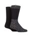 2 Pack Men's Heavyweight Wool Boot Socks | Ribbed Cable Knit Outdoor Socks-1