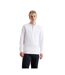 Mens Cotton Blend Long-sleeved Polo Shirt White Farah-2