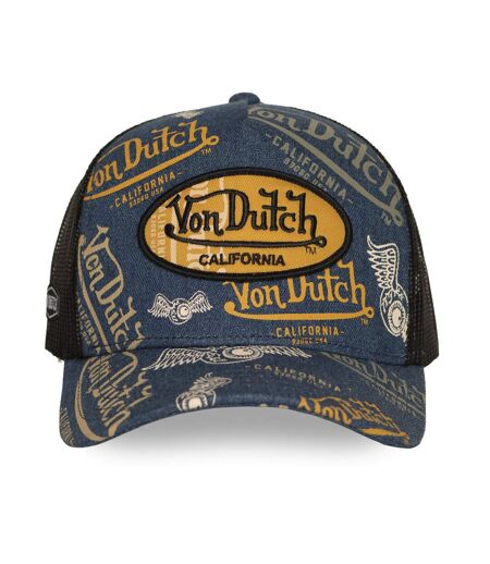 Casquette trucker filet effet denim patch brodé Cafe dust Vondutch