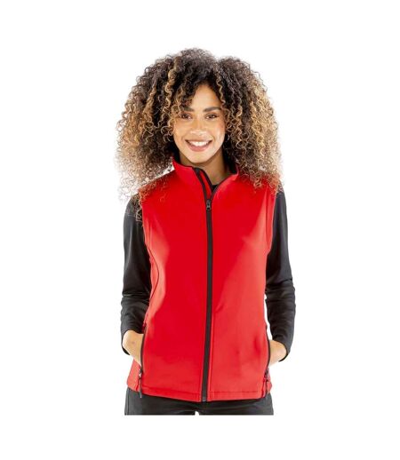 Womens/ladies Core Printable Soft Shell Bodywarmer Red Black Result