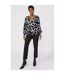 Womens/ladies Bodice Floral V Neck Top Monochrome Principles-1