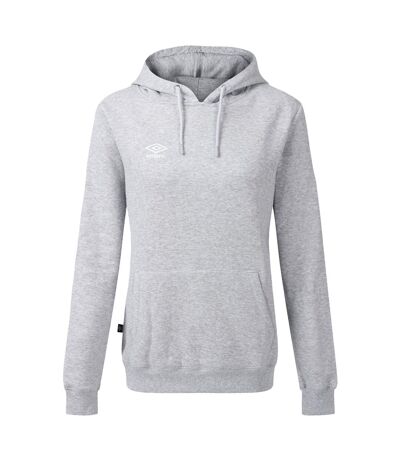 Womens/ladies Club Leisure Hoodie Dark Grey Marl White Umbro