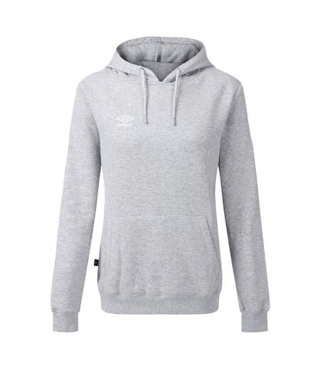 Womens/ladies Club Leisure Hoodie Dark Grey Marl White Umbro