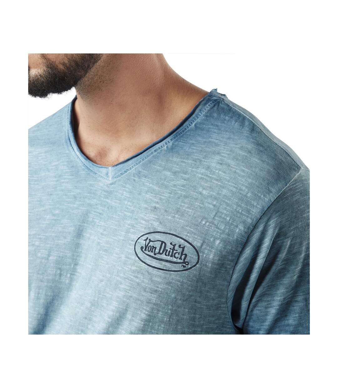 T-shirt homme slub col rond avec print en coton Pist Vondutch-3