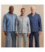 OZABI Pyjama Homme Boutonné Pack de 3, Coton Doublé Polaire, Manches Longues-2