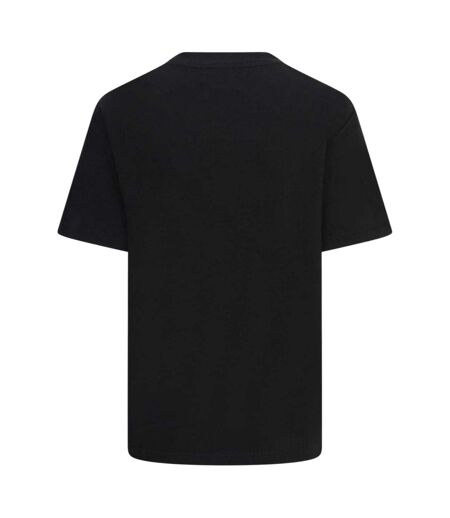 Womens/ladies Logo Oversized Boyfriend T-shirt Black Blank Essentials