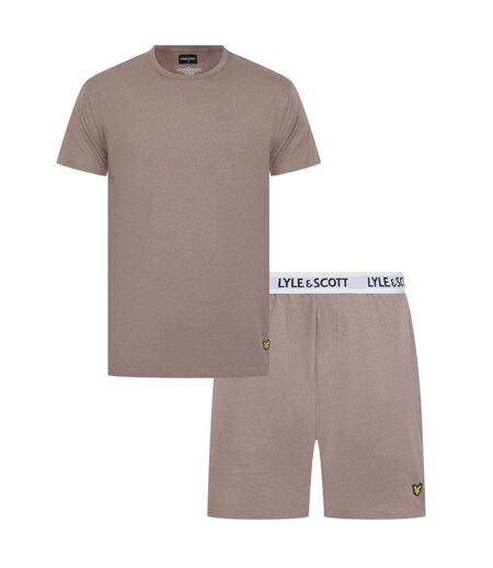 Ensemble De Pyjama Court Homme Gris Marron Lyle & Scott