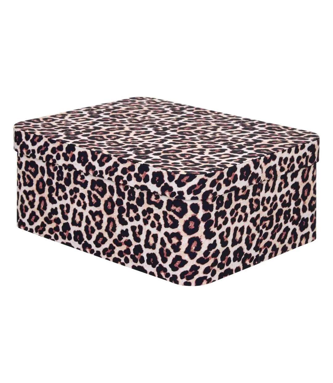 Lot de 4 Boîtes Déco Léopard Polybox 39cm Marron-3