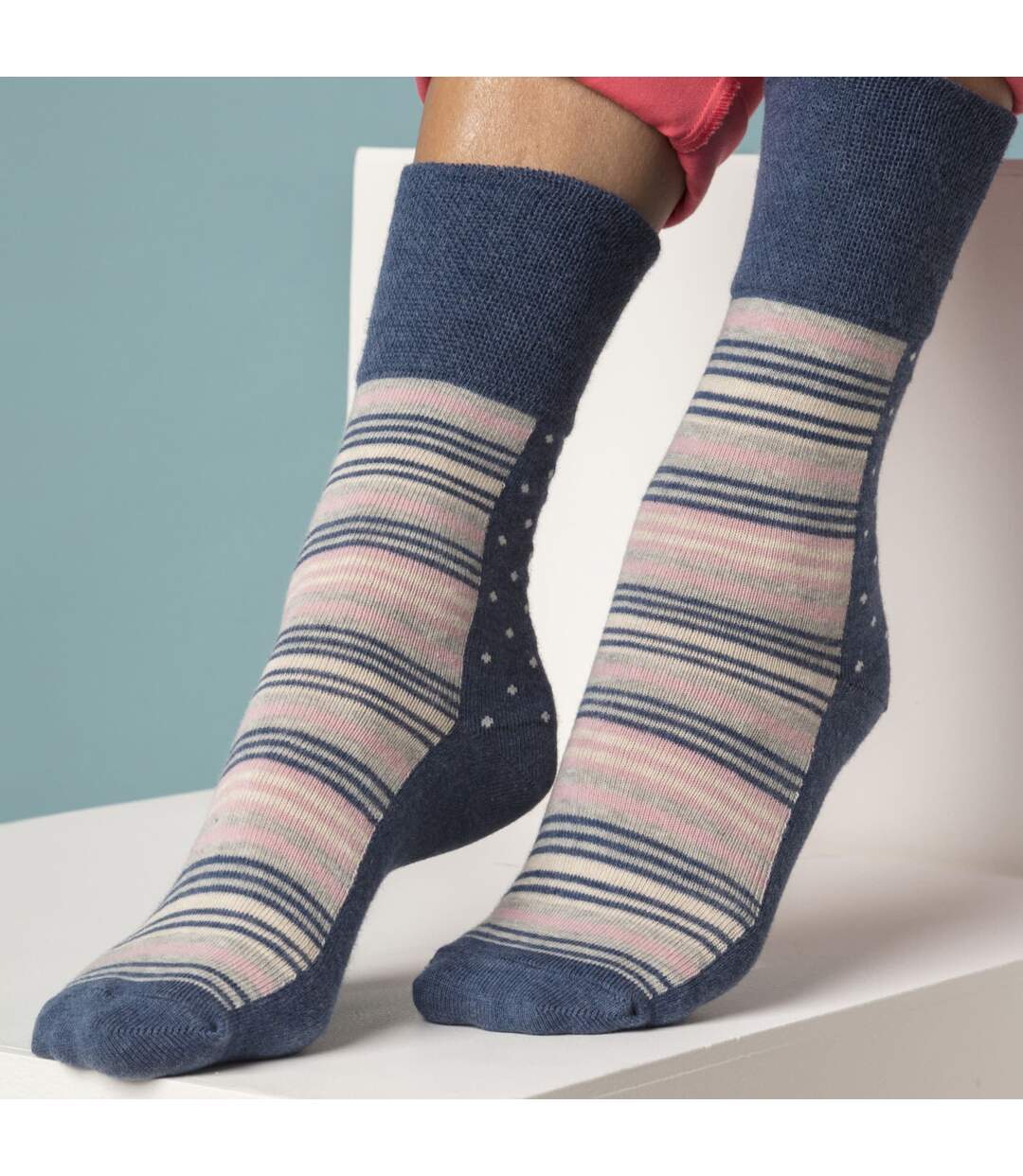 6 Paires Chaussettes Femme Coton sans Élastique-3