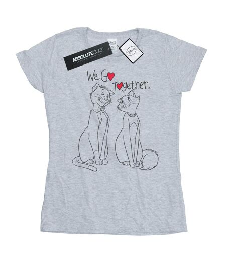 Disney Aristocats We Go Together - T-shirt en coton - Femmes/Dames (Gris sportif) - UTBI15255