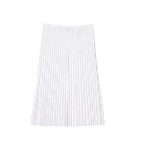 Jupe Mi-longue Motif/style Plissé Femme Blanc Lacoste
