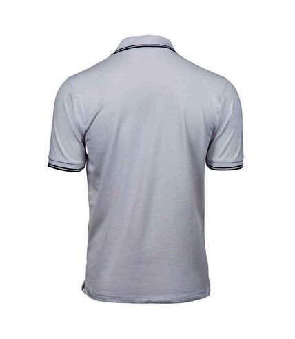 Tee Jays Mens Tipped Stretch Polo Shirt (White/Navy) - UTPC5825