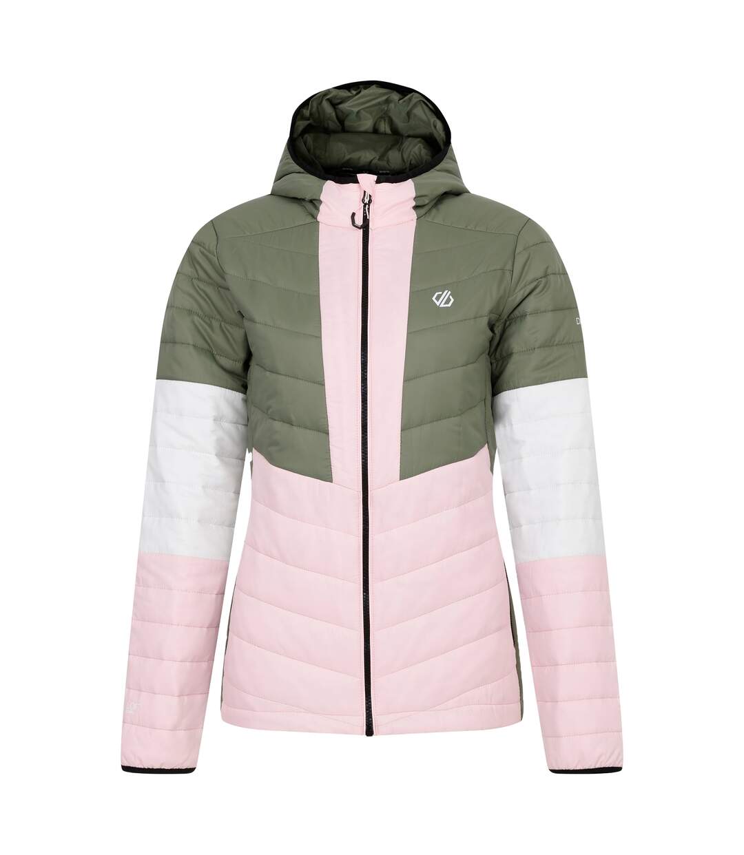 Womens/ladies Lively Padded Jacket Olivine Green Crystal Rose Dare 2B-2