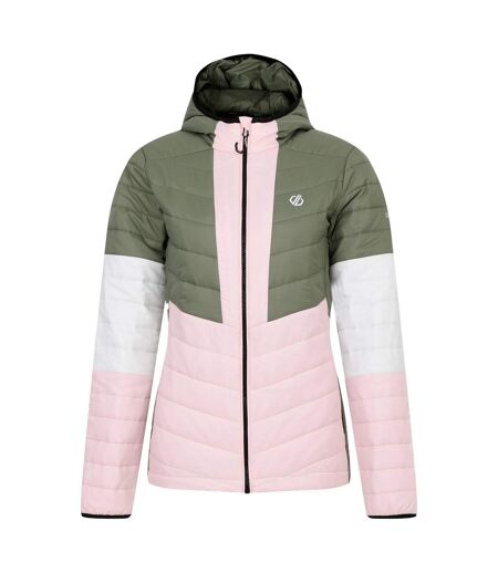 Womens/ladies Lively Padded Jacket Olivine Green Crystal Rose Dare 2B