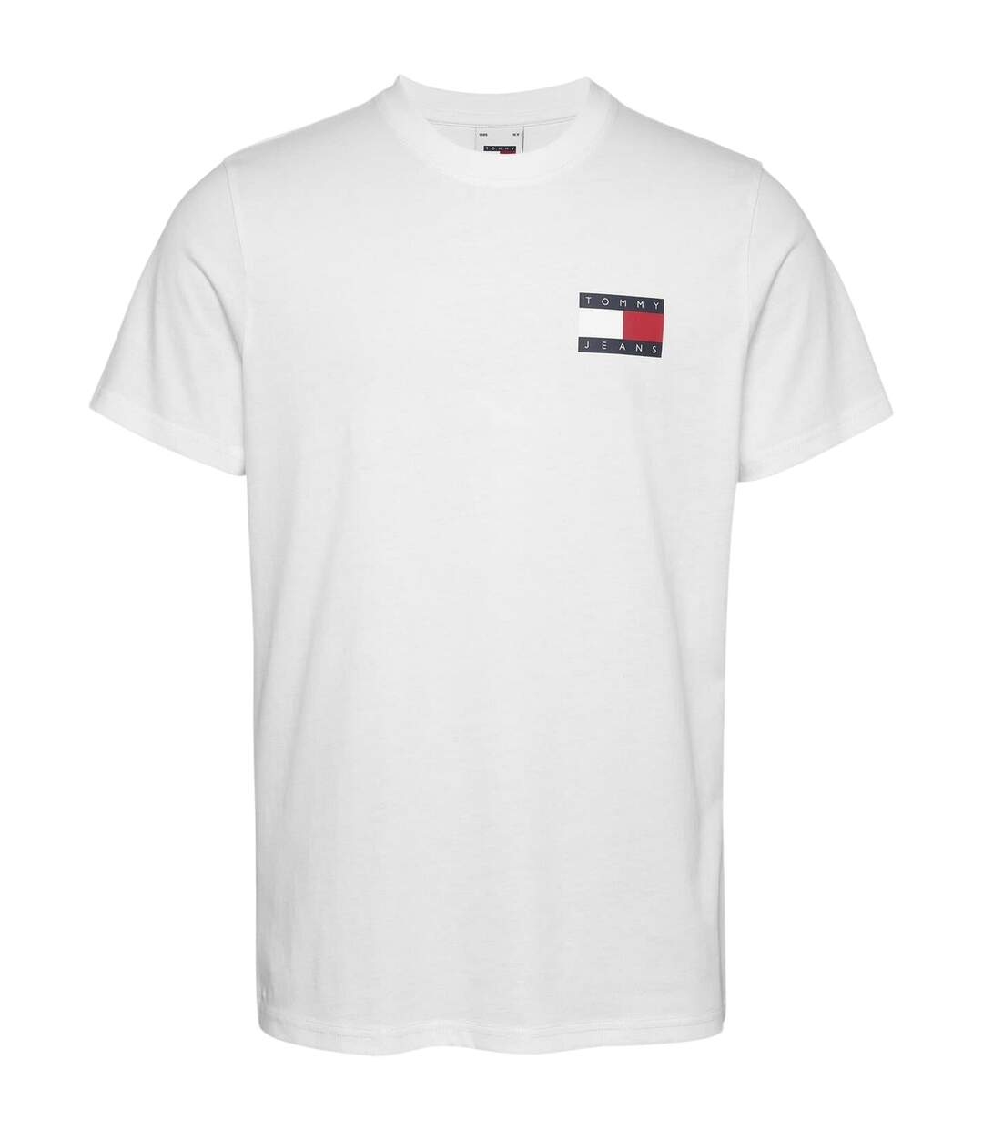 Mens Flag Crew Neck Slim T-shirt White Tommy Jeans-1