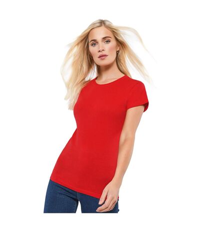 Womens/ladies T-shirt Red Casual Classic