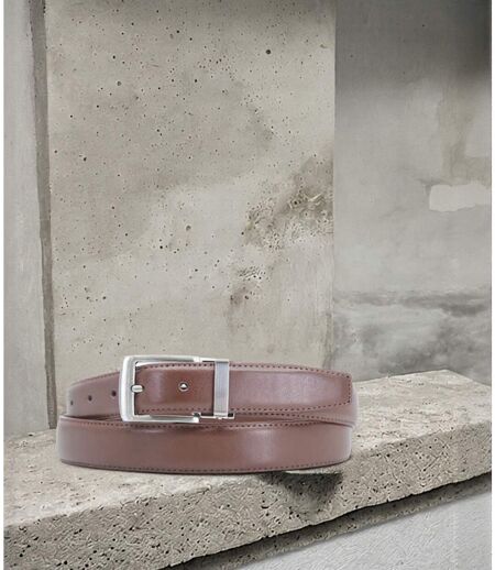 Ceinture en cuir de couleur marron homme - Sangle réglable
