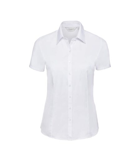 Chemisier Manches Courtes Motif/style Uni Femme Blanc Russell Collection