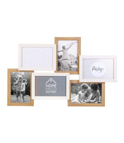 Pêle-mêle bois et blanc photos 10 x 15 cm Family 6 photos