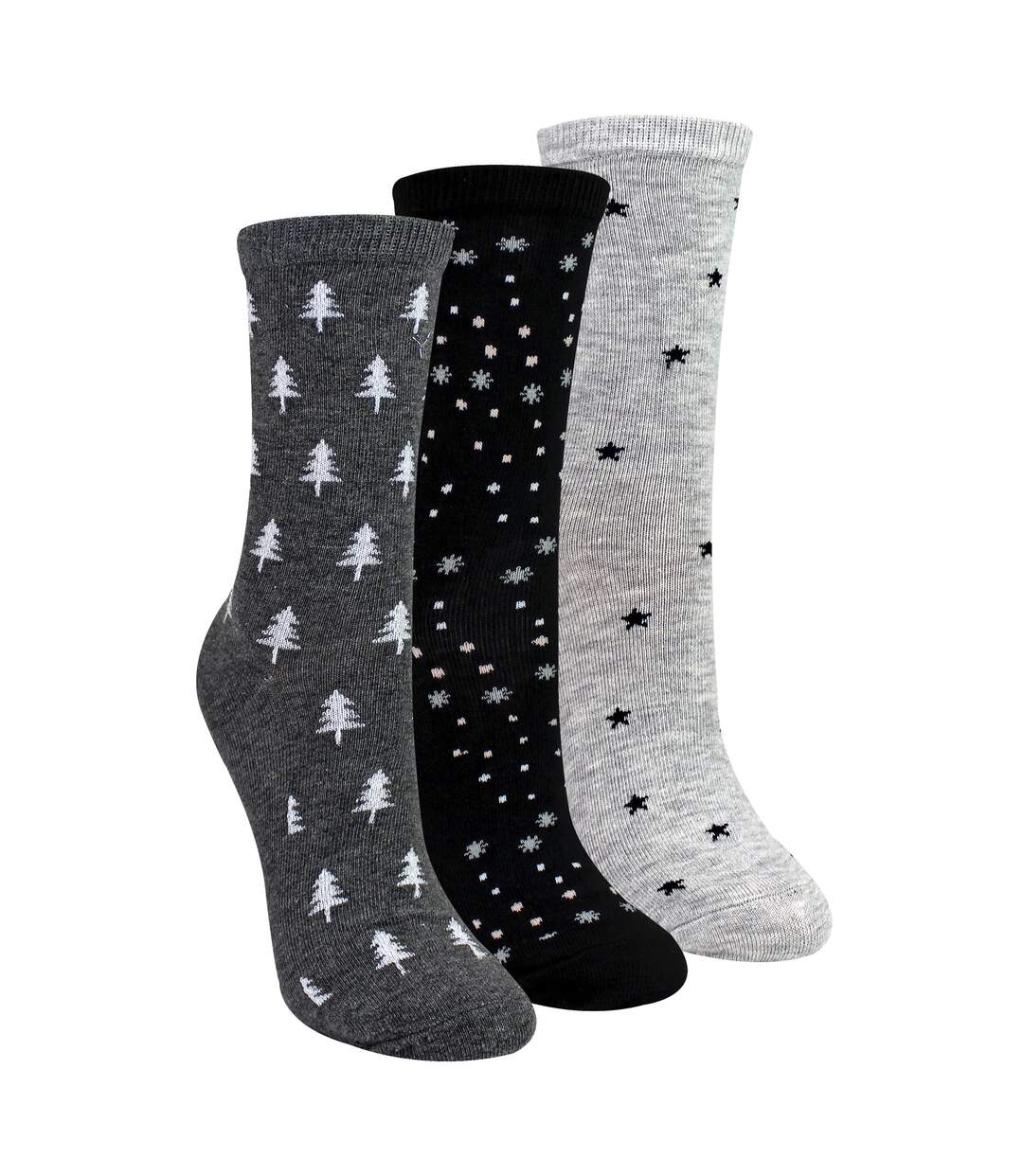 Sock Snob - 3 Paires de Chaussettes Femme Fantaisie Étoiles en Coton Douces-1