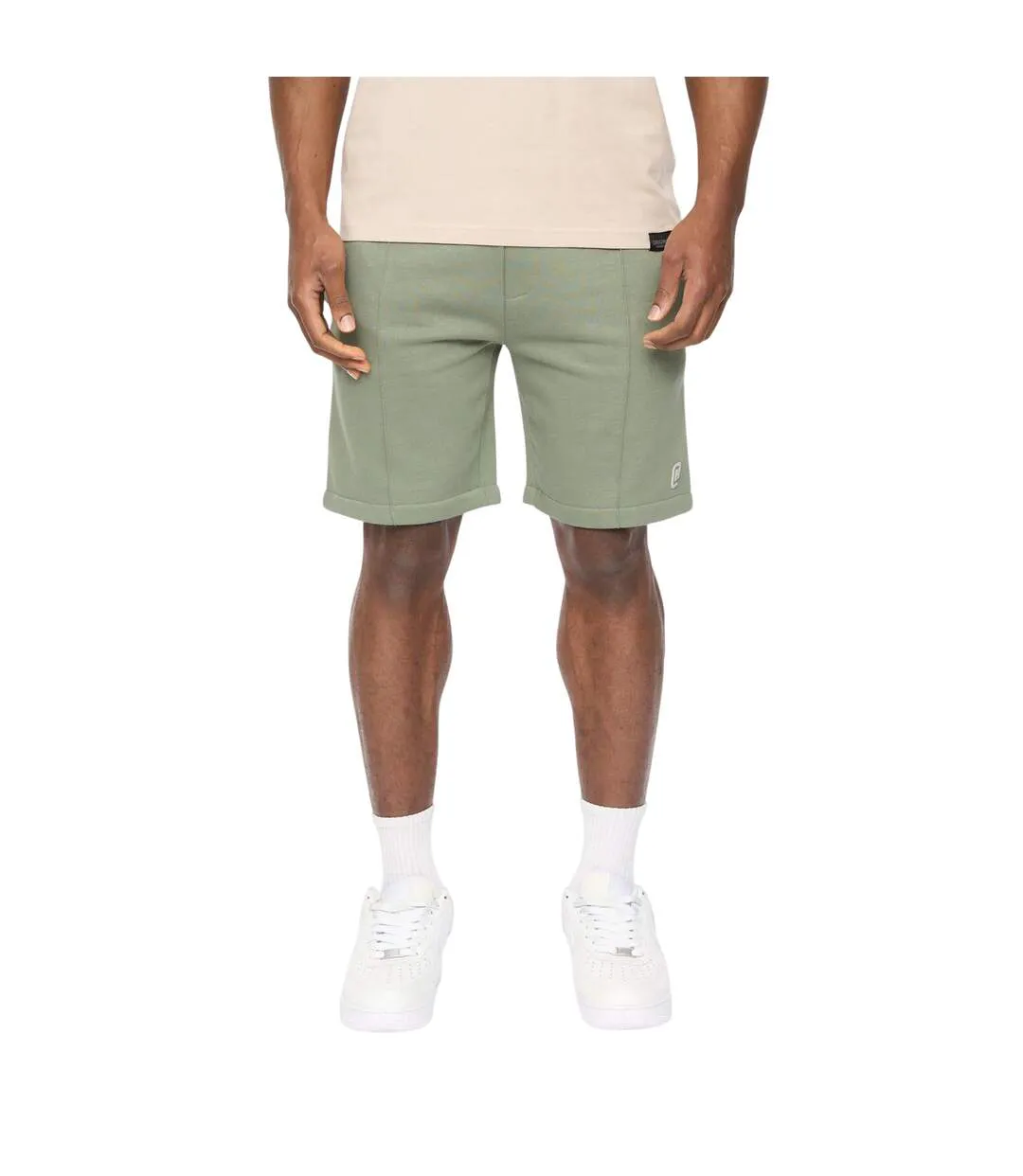 Short Décontracté Bardon Homme Olive Crosshatch-2