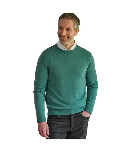 Pull Motif/style Uni Homme Menthe Foncée Chiné WoolOvers
