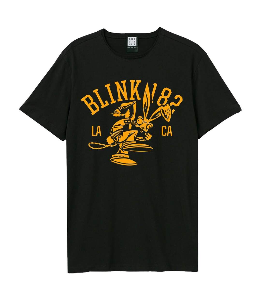 T-shirt Style Blink 182 Collegiate Bunny Adulte Noir Amplified-1