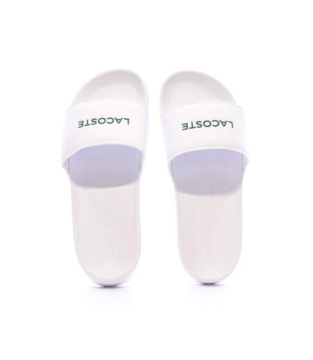 Claquettes blanches/vertes homme lacoste serve