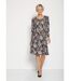 Robe courte évasée maille chaude fleurie-1