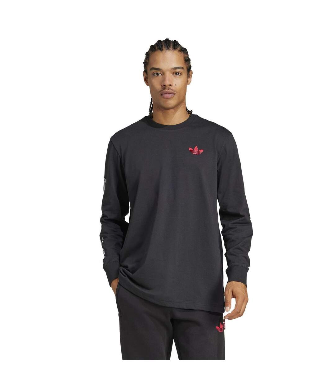T-shirt Manches Longues Motif/style Ajax Amsterdam Homme Noir Adidas-1