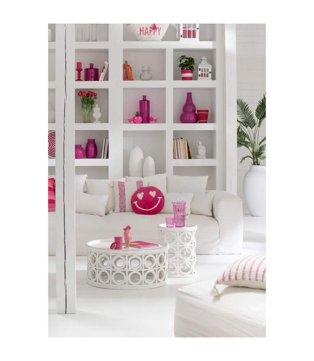 Vase Design en Verre Cocoon 45cm Rose-3