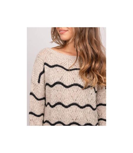Pull ajouré vagues contrastées KORLIA - Dona X Lisa